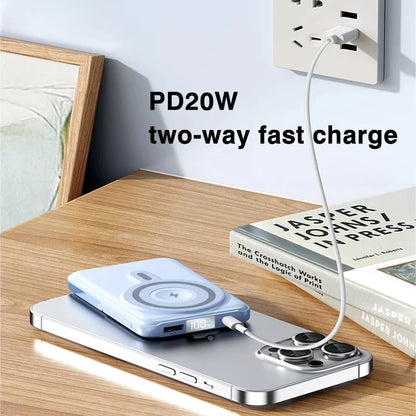 For Apple Watch Wireless Charger 10000mAh Magnetic Power Bank With Stand PD20W Portable External Spare Battery For iWatch iPhone