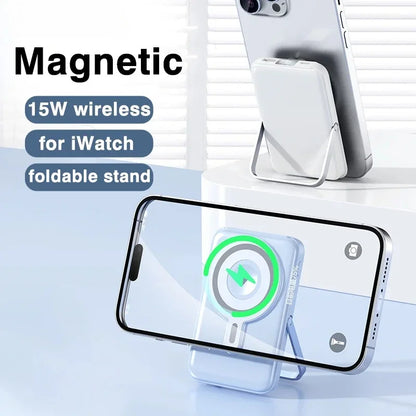 For Apple Watch Wireless Charger 10000mAh Magnetic Power Bank With Stand PD20W Portable External Spare Battery For iWatch iPhone