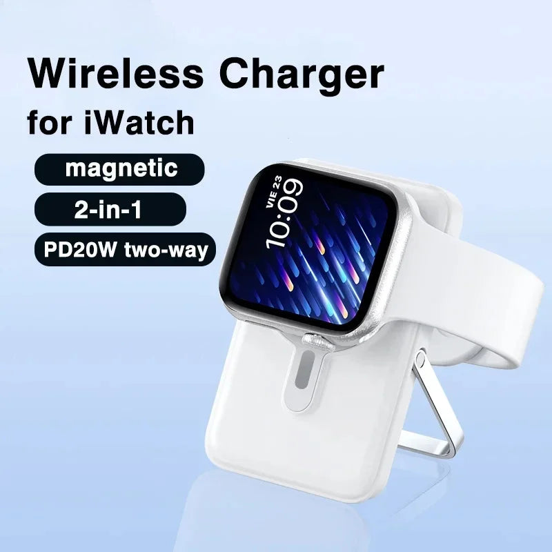 For Apple Watch Wireless Charger 10000mAh Magnetic Power Bank With Stand PD20W Portable External Spare Battery For iWatch iPhone